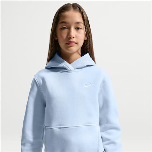 Nike Club Fleece-pullover-hættetrøje til større børn - blå
