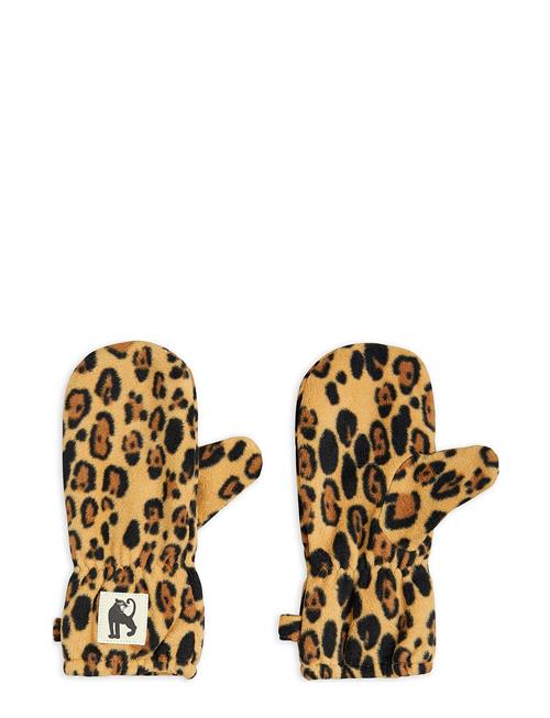 Mini Rodini | Leopard Fleece Mittens | 9M/2Y