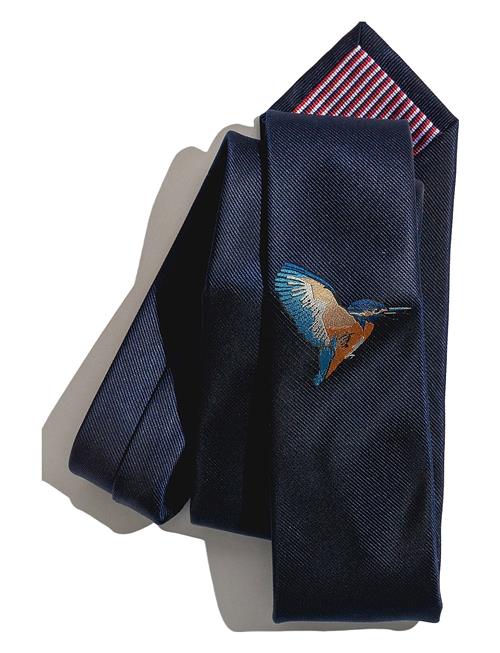 AN IVY | Navy Kingfisher Silk Tie | ONE SIZE