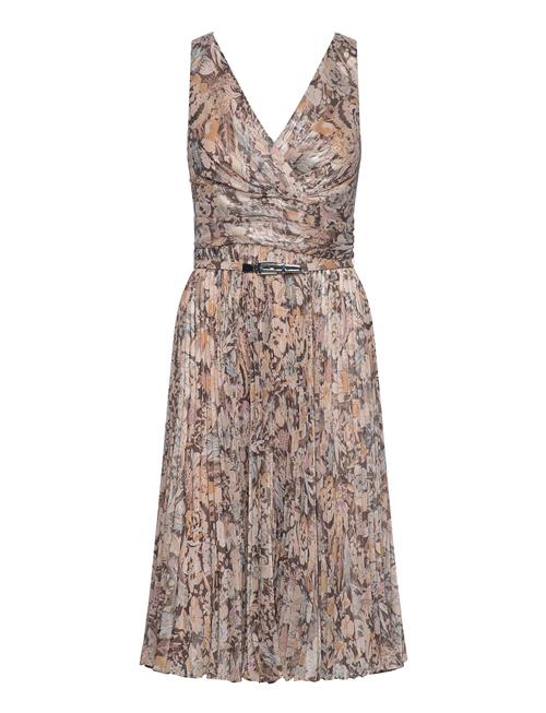Lauren Ralph Lauren | Floral Metallic Chiffon Cocktail Dress | 32