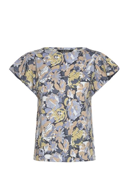 Lauren Ralph Lauren | Floral Slub Jersey Flutter-Sleeve Top | XL