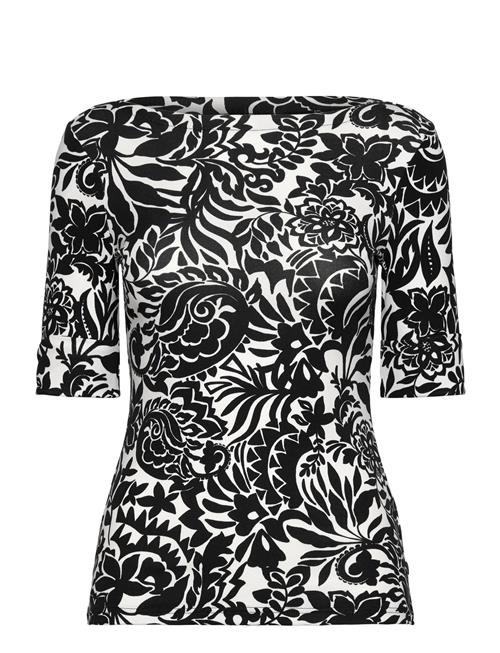 Lauren Ralph Lauren | Floral Stretch Cotton Boatneck Tee | XS