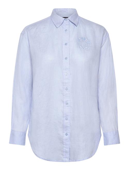 Lauren Ralph Lauren | Oversize Floral-Logo Linen Shirt | XS