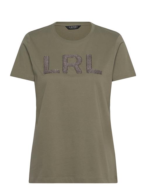 Lauren Ralph Lauren | Beaded-Logo Cotton Jersey Tee | S