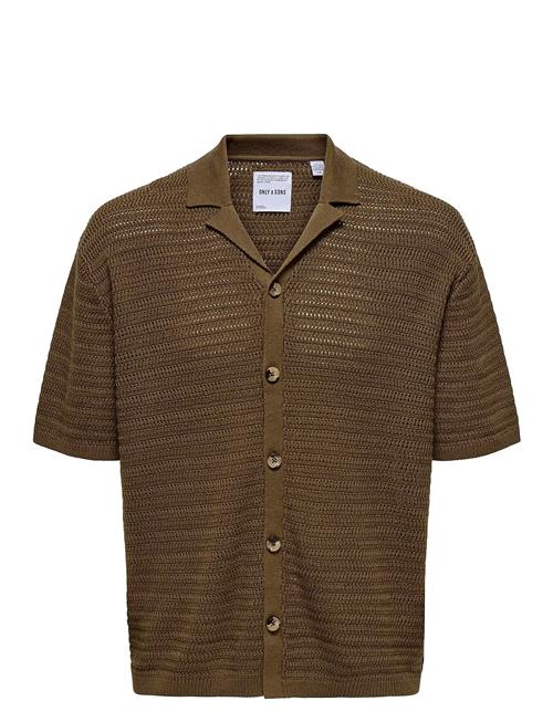 ONLY & SONS | Onsthiago Ovz 7 Ss Resort Crochet Shirt | L
