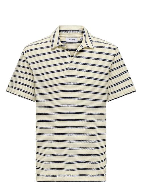 ONLY & SONS | Onsian Reg Stripe Struct Ss Resort Polo | M
