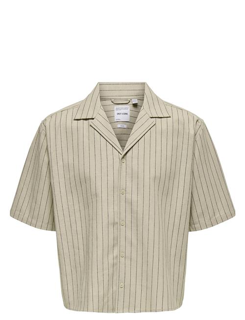 ONLY & SONS | Onsemilo Rlx Ss Linen Resort Shirt 0256 | L