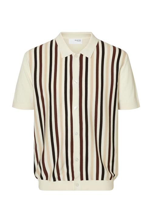 Selected | Slhmattis Ss Knit Stripe Polo Cardigan | L
