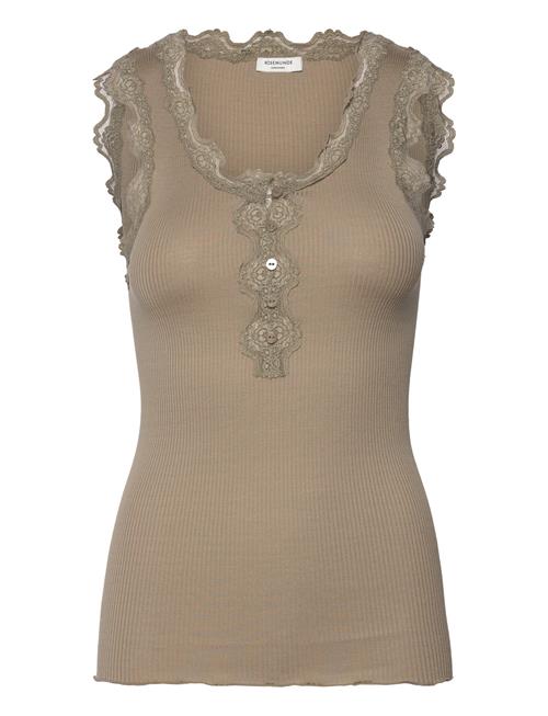 Rosemunde | Rwbeatha Sl U- Neck Lace Button Top | L