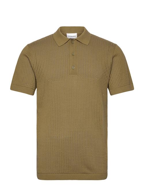 Lindbergh | Crochet Knitted S/S V-Neck Polo | L