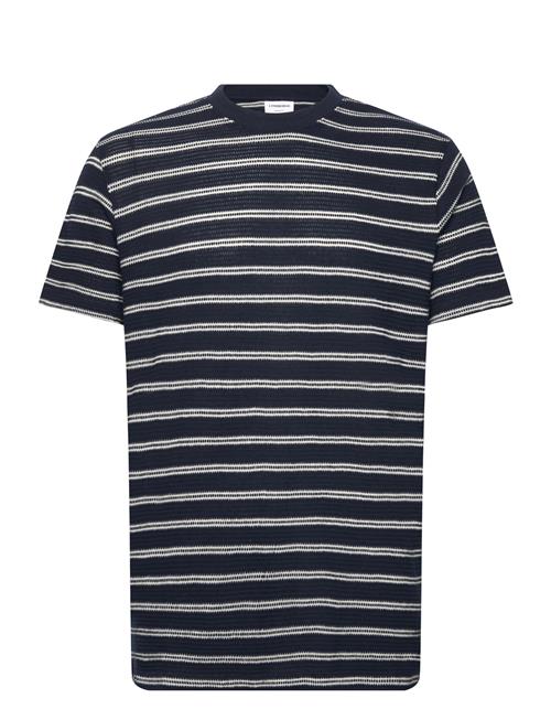 Lindbergh | Striped Structured O-Neck Tee S/S | L