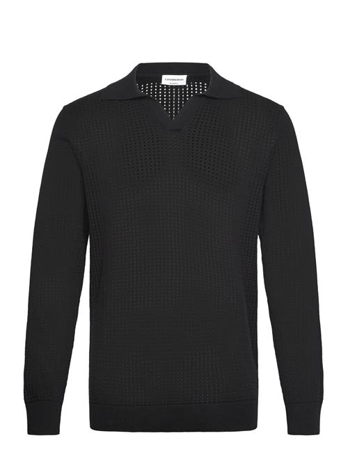 Lindbergh | Crochet Knit L/S V-Neck Polo | L