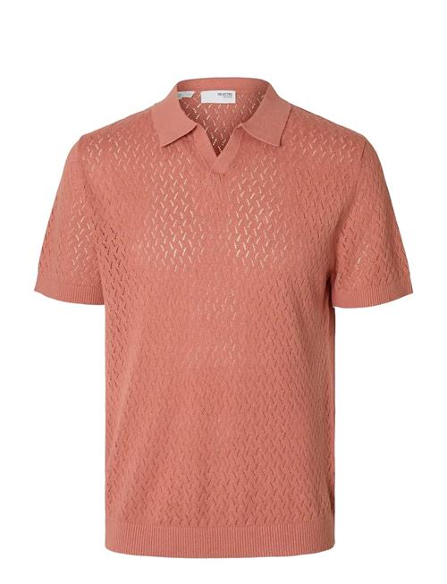 Selected | Slhlino Ss Knit Crochet Open Polo | L