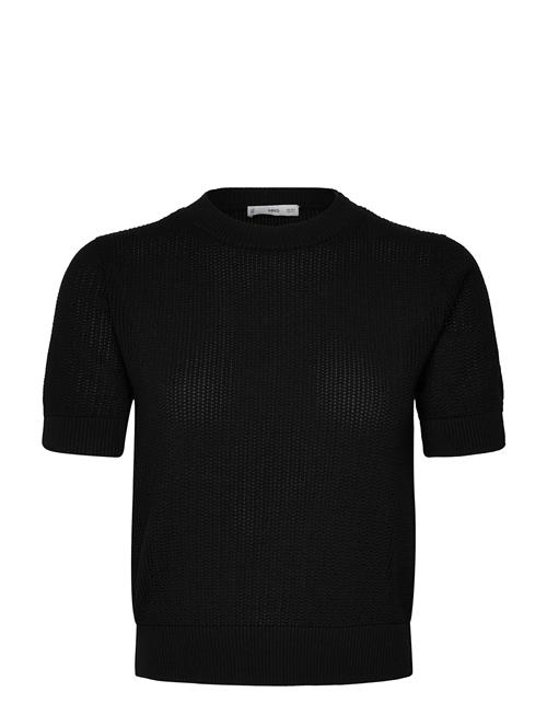 Mango | Short-Sleeved Openwork Knitted Sweater | S