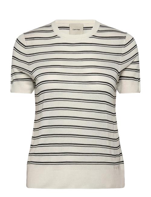 Calvin Klein | Viscose Short Sleeve Sweater Str | M