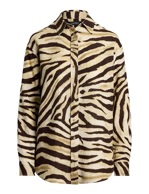Lauren Ralph Lauren | Relaxed Fit Zebra-Print Linen Shirt | S