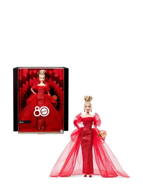 Barbie | Signature Collectible Doll For Mattel 80Th Anniversary, Glittery Red Tulle Gown, Blonde Hair | ONE SIZE