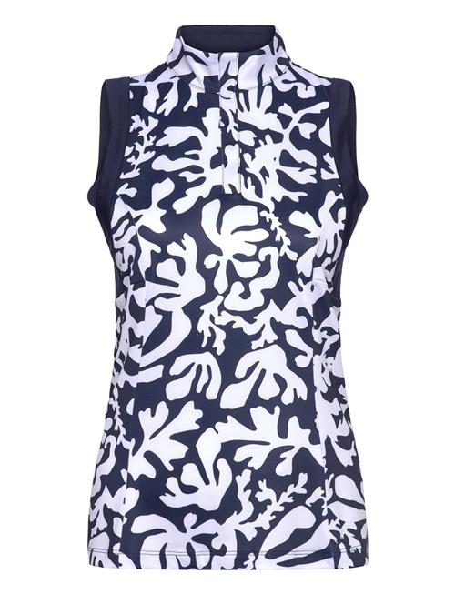 Callaway | Abstract Floral Sleeveless Polo | XS
