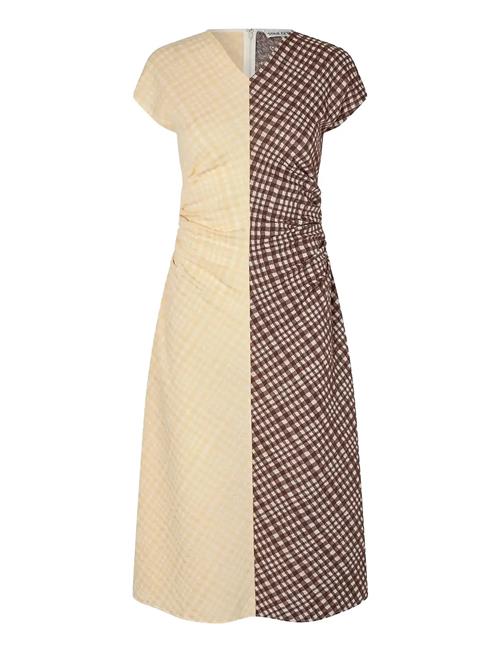 STINE GOYA | 2118 Checkered Jersey, Ruched Waist | S