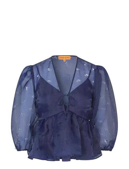 STINE GOYA | 1608 Organza, Long Sleeve Bow Top | XS