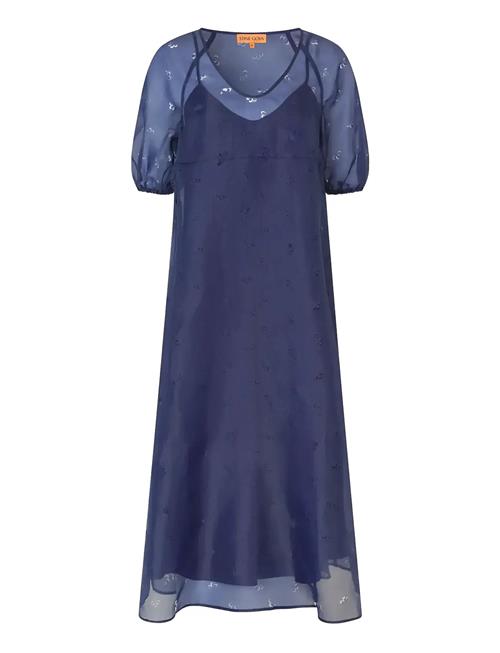 STINE GOYA | 1608 Organza, Puff Sleeve Long Dres | S