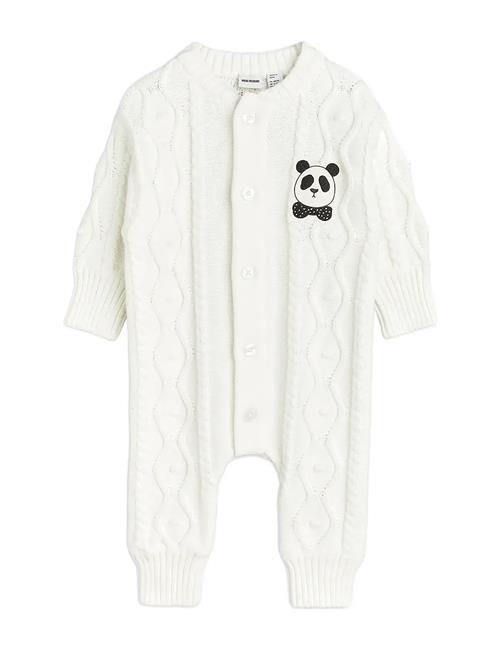 Mini Rodini | Panda Texture Knit Baby Onesie | 92/98
