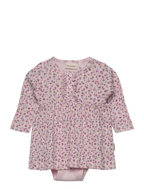 Minymo | Dress Ls Aop Rib | 80