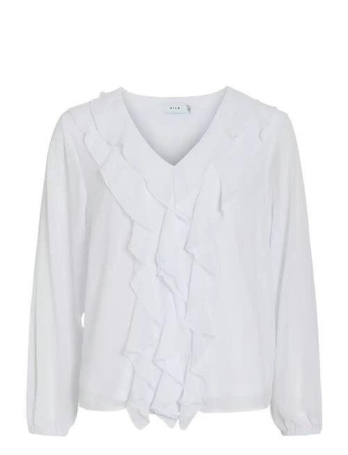 Vila | Viane L/S V-Neck Frill Top - Noos | 44