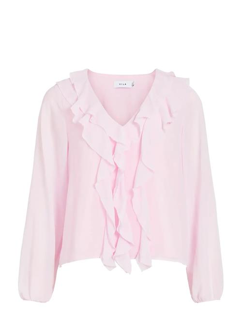 Vila | Viane L/S V-Neck Frill Top - Noos | 44