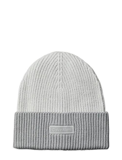 Calvin Klein | Patch Wool Chunky Rib Beanie | ONE SIZE