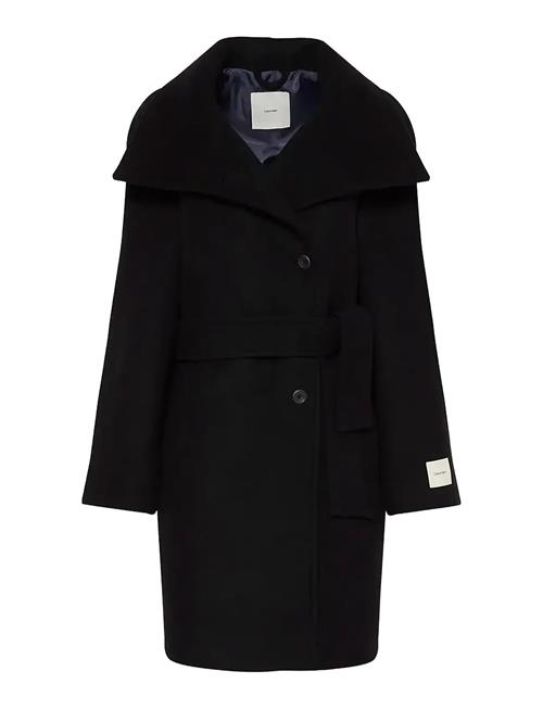 Calvin Klein | Funnel Neck Knee Length Wool Coa | XL