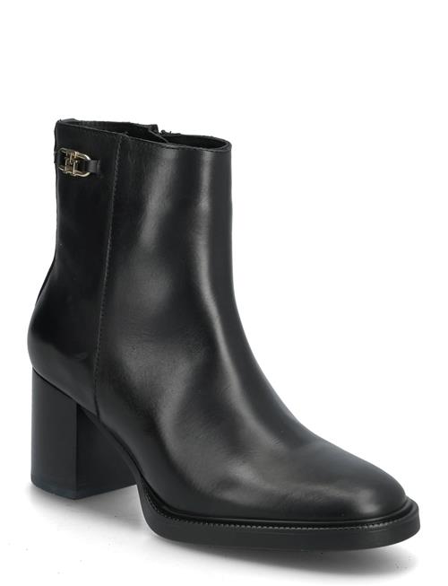 Tommy Hilfiger | Stacked Heel Leather Ankle Boot | 38