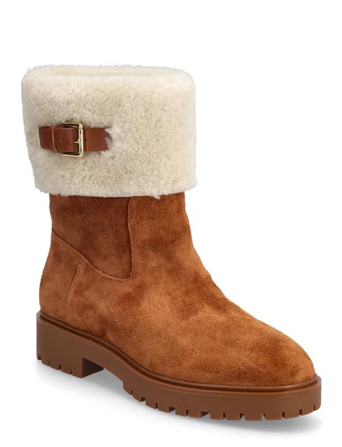 Lauren Ralph Lauren | Allyson Shearling & Suede Lace-Up Bootie | 40