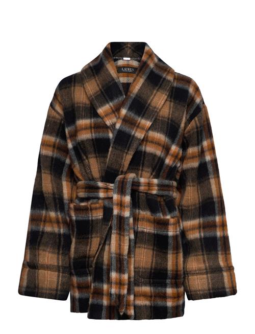 Lauren Ralph Lauren | Plaid Wool-Blend Shawl-Collar Wrap Coat | M