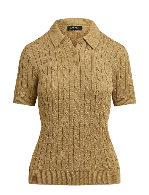 Lauren Ralph Lauren | Metallic Cable-Knit Polo Sweater | L