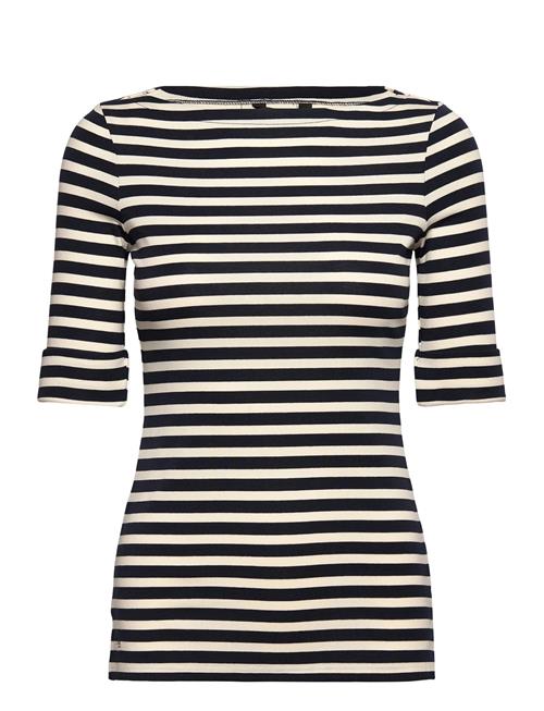 Lauren Ralph Lauren | Striped Stretch Cotton Boatneck Tee | XS