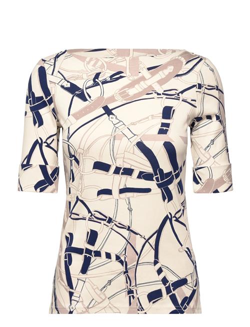 Lauren Ralph Lauren | Belting-Print Cotton Boatneck Tee | XS