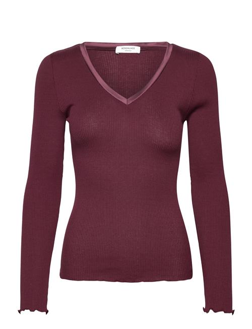 Rosemunde | Rwbeatha Silk V-Neck Satin Tape T-S | M