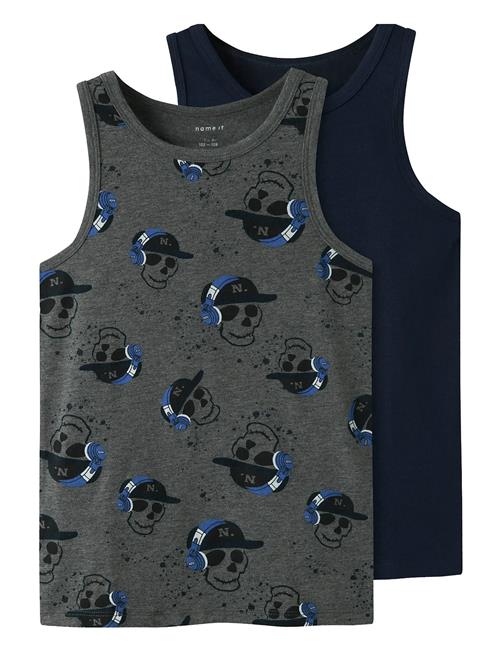name it | Nkmtank Top 2P Dark Grey Mel Skull Noos | 116