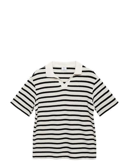 Mango | Striped Textured Knitted Polo Shirt | XL