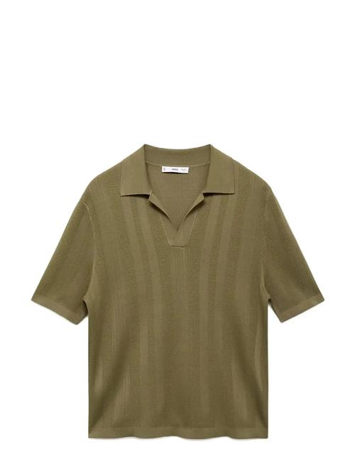 Mango | Ribbed Knit Polo Shirt | L