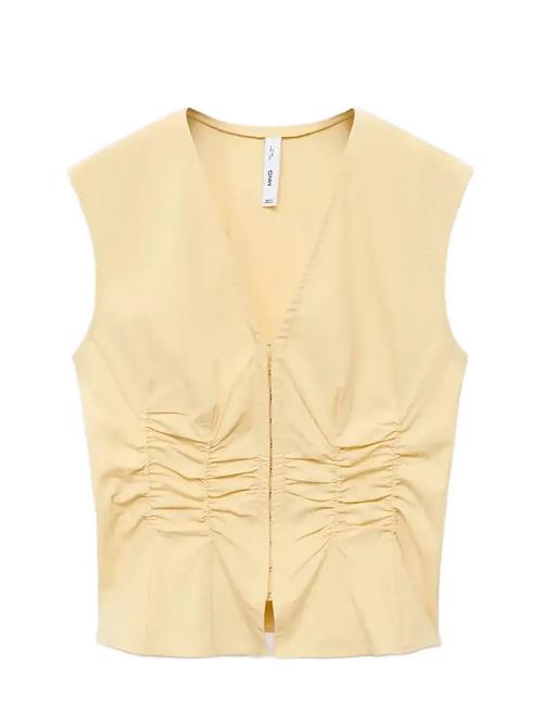 Mango | Gathered Cotton Blouse | S