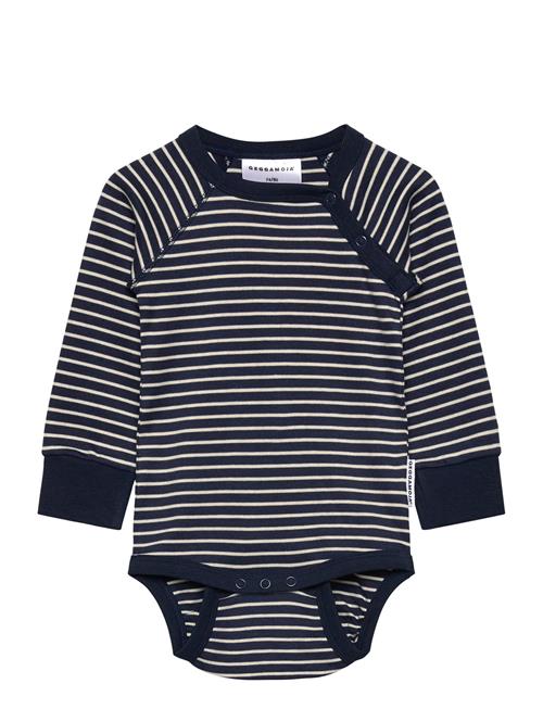 Geggamoja | Body L.s Navy Beige Stripe | 62/68