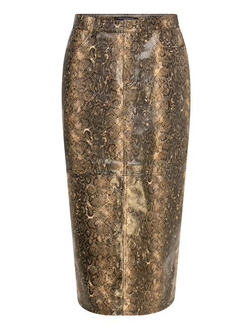 French Connection | Brandy Snakeskin Pu Midi Skirt | 40