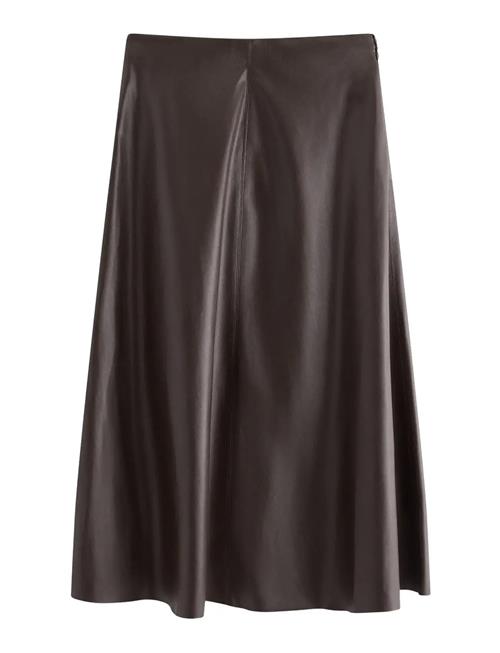 Lindex | Utsvängd Midikjol I Läderimitation | XS