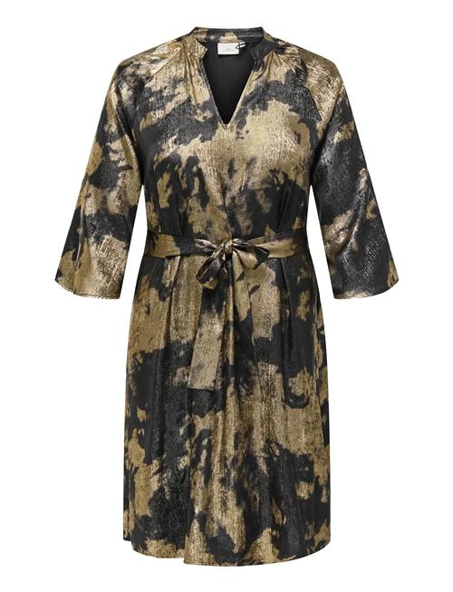 ONLY Carmakoma | Cardixie 3/4 V-Neck Blk Dress Aop | 48