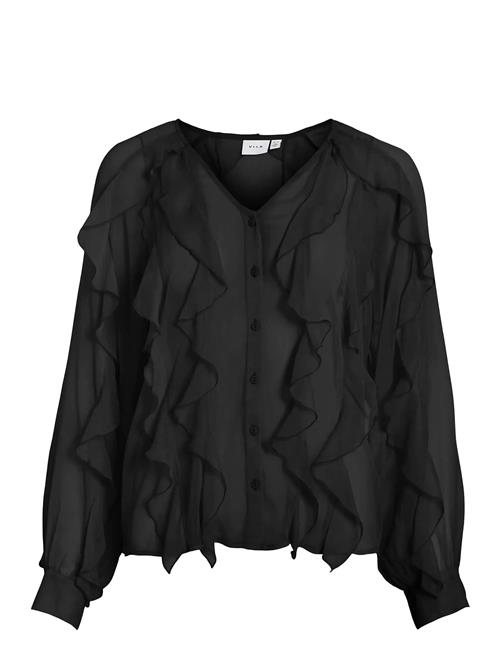 Vila | Vimitalla V-Neck L/S Flounce Shirt | 38