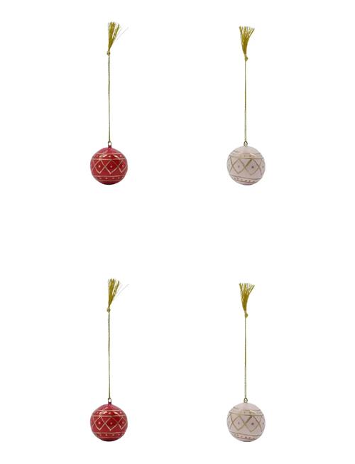 house doctor | Julepynt, Hdmach, Rød;Rosa | 4X4X1CM