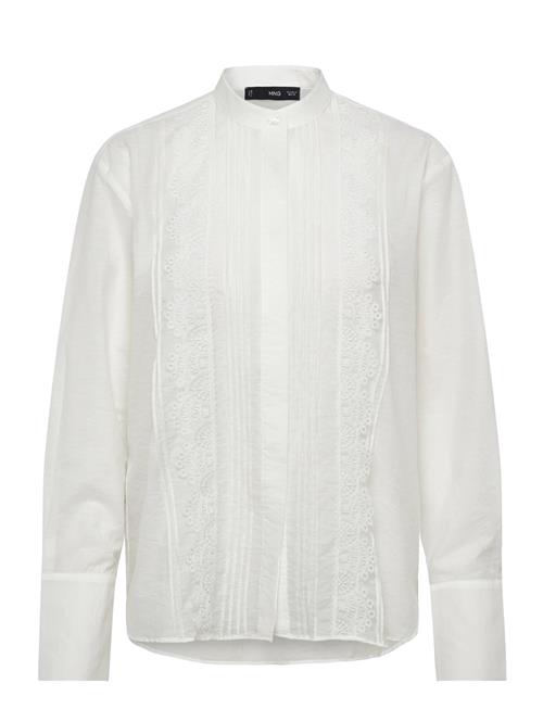Mango | Blouse With Lace Trim Details | S
