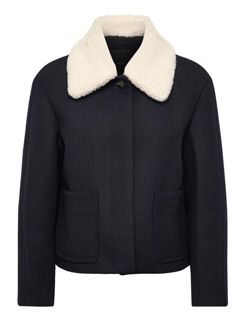 Mango | Wool-Blend Jacket With Shearling-Blend Collar | M